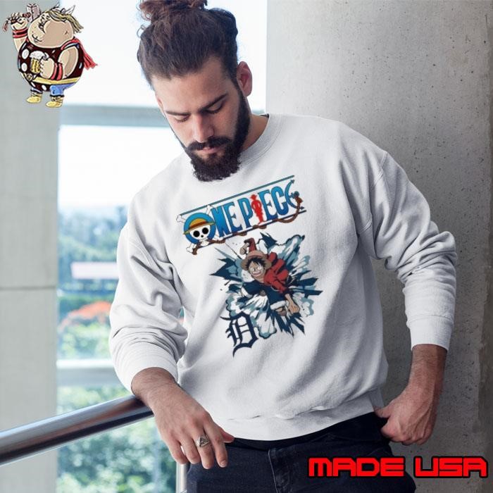 Detroit Tigers One Piece Monkey D Luffy Sweatshirt