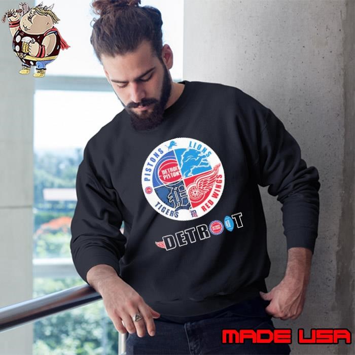 Detroit pistons lions tigers red wings sports legacy circle emblem Sweatshirt