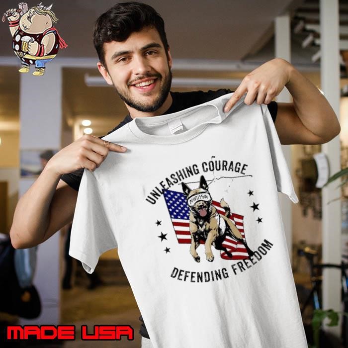 Dog Unleashing courage defending freedom american flag Unisex