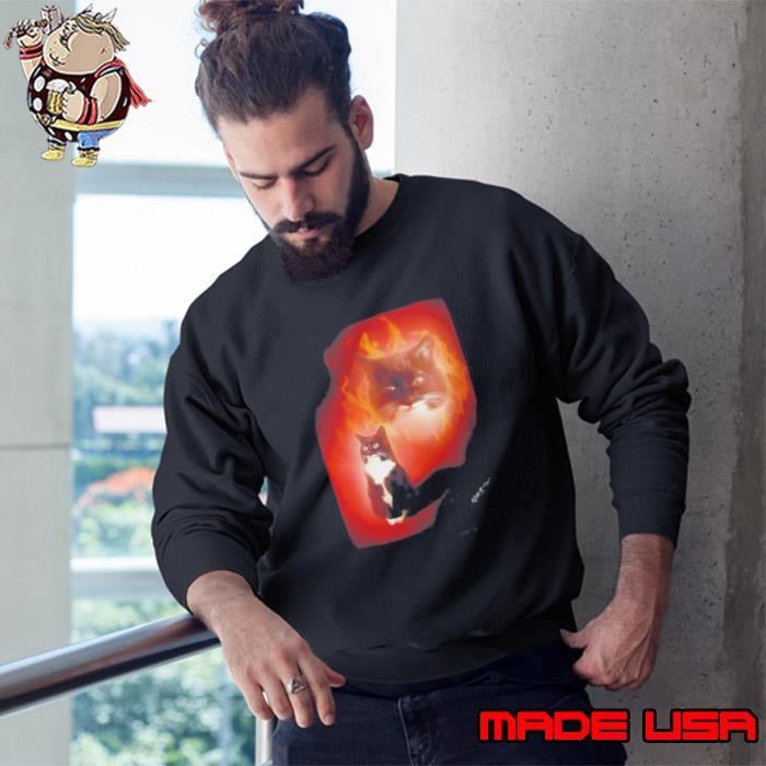 Ethereal Flaming Cat Prophecy Sweatshirt