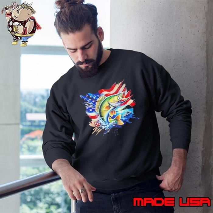 Fishing Adventure America Flag Sweatshirt
