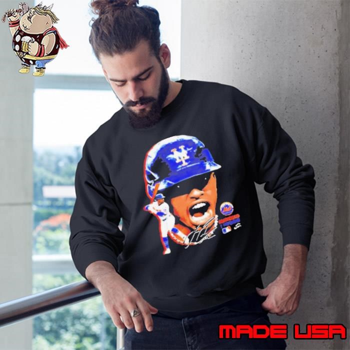 Francisco Lindor New York Mets Big Face Signature Sweatshirt
