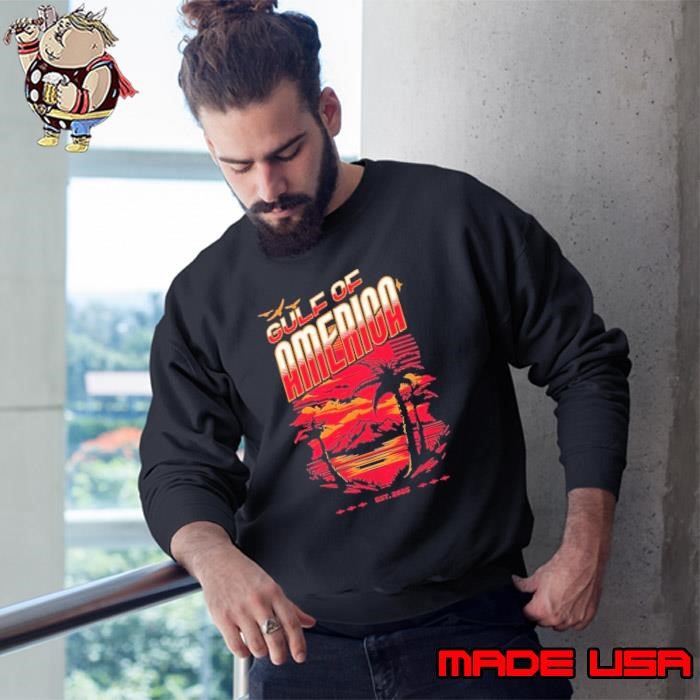 Gulf of America established 2025 palms tree sunset Sweatshirt