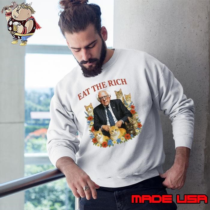 Hasan Piker cats eat the rich flowers Sweatshirt
