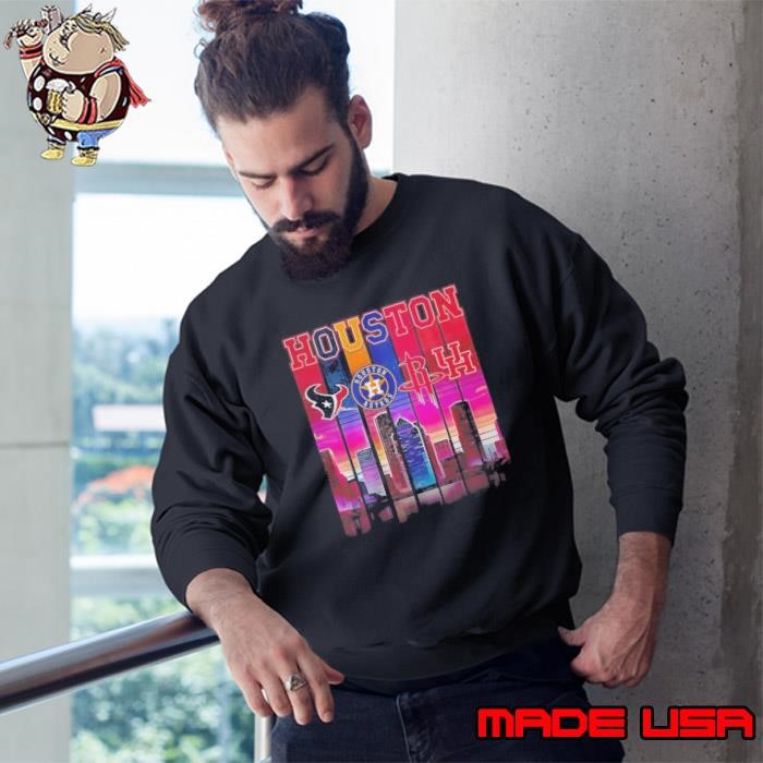 Houston Skyline With Major Sports Teams Sweatshirt