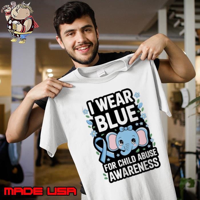 In April I Wear Blue Child Abuse Prevention Awareness Month Elephant Unisex