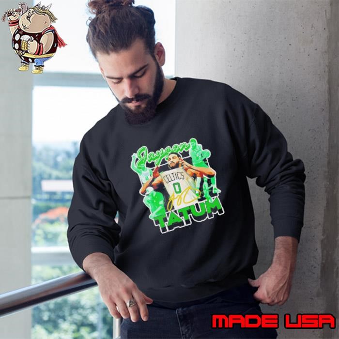 Jayson Celtics 0 Signature Green Boston Tatum Basketball Art Sweatshirt
