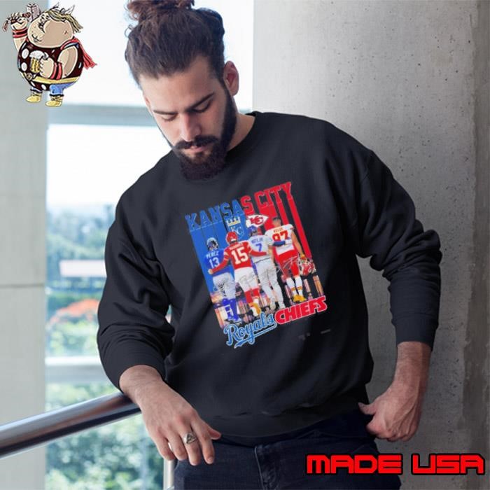 Kansas City Royals X Kansas City Chiefs Players Signatures 2025 Sweatshirt