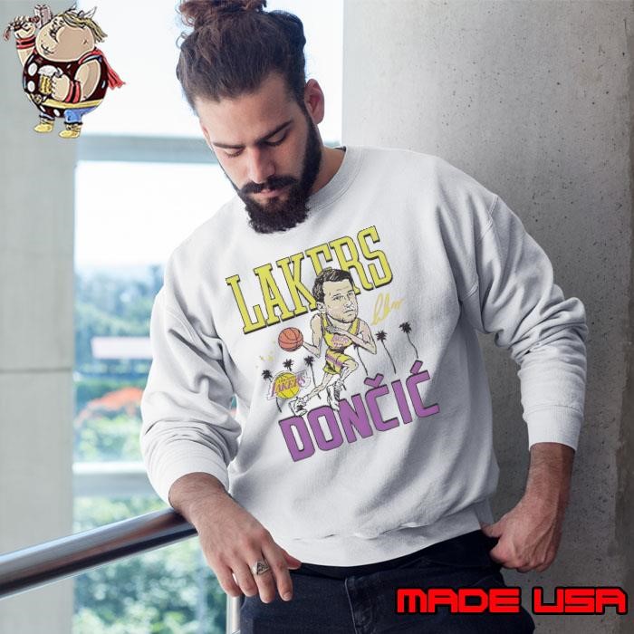Lakers Doncic NBA Basketball Player Dribble Palms Caricature Signature Sweatshirt