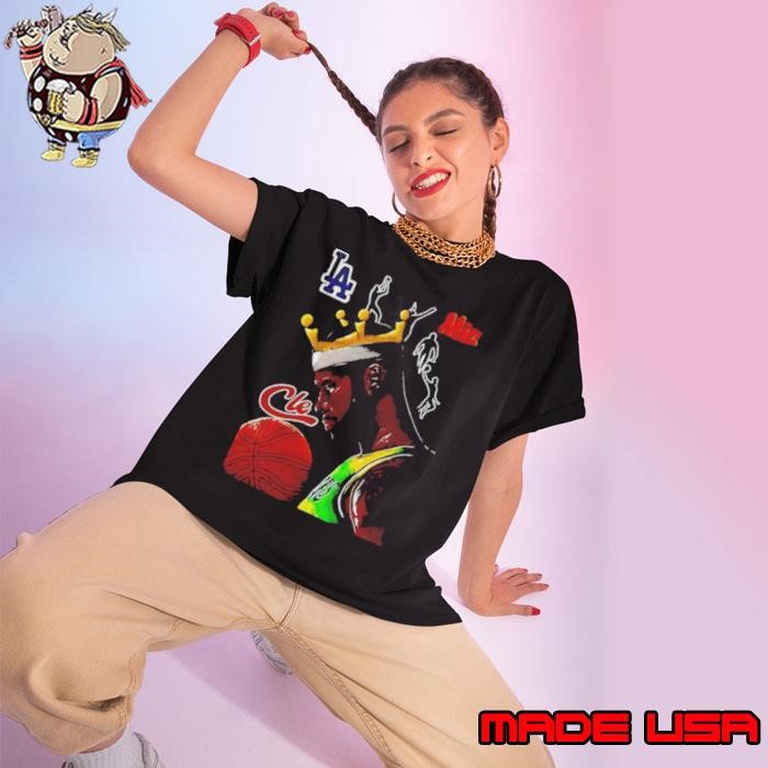LeBron James Los Angeles Lakers Basketball cartoon Ladies tee
