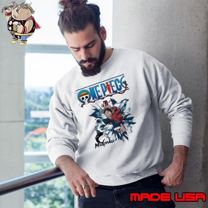 Miami Marlins One Piece Monkey D Luffy Sweatshirt