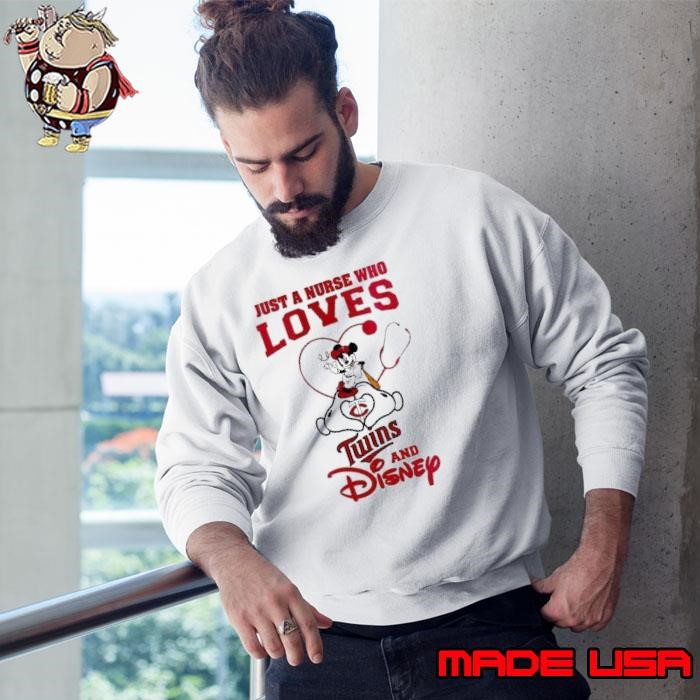 Minnesota Twins Mickey Mouse just a nurse who loves and Disney Baseball shirt