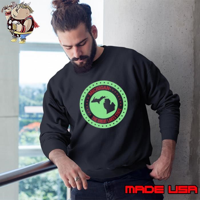 Nice Retro Michigan The Great Lake State Logo Sweatshirt