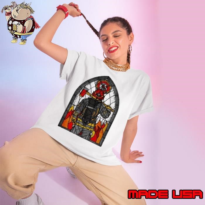 Nine Line Apparel Stained Glass Firefighter Ladies tee