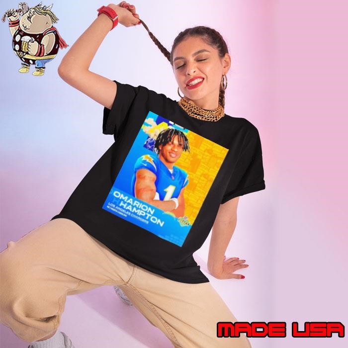 Omarion Hampton Los Angeles Chargers 2025 NFL Draft art Ladies tee
