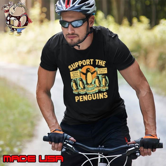 Peinguins Support The Down With Tariffs Put Fish Resist Penguins Against Tariffs retro Unisex