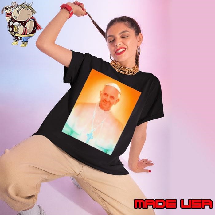 Pope Francis Picture Catholic Christian Ladies tee