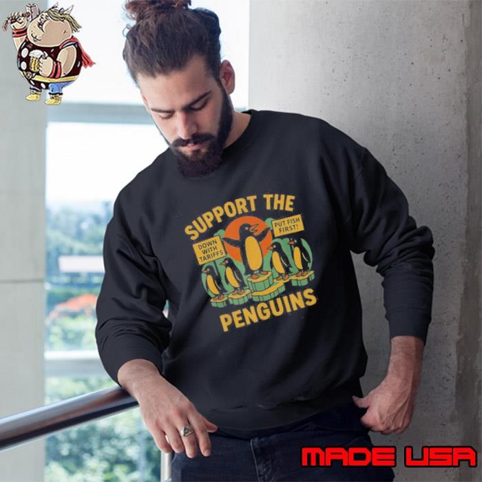 Resist Penguins Against Tariffs Retro Sweatshirt