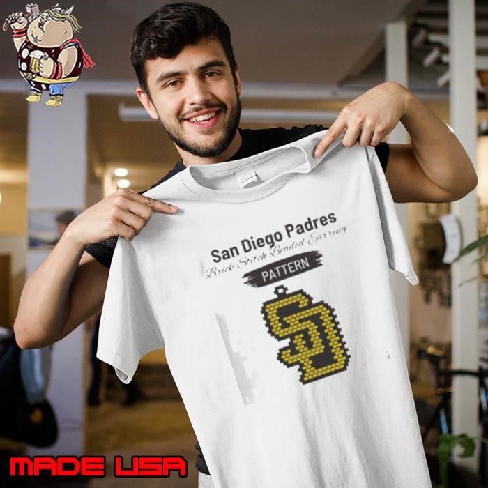 San Diego Padres Brick Stitch Earring Pattern MLB Unisex