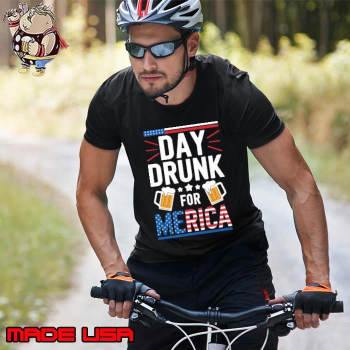 Silly 4th of July Gift Day Drunk For Merica Beer Lovers Usa Flag Unisex