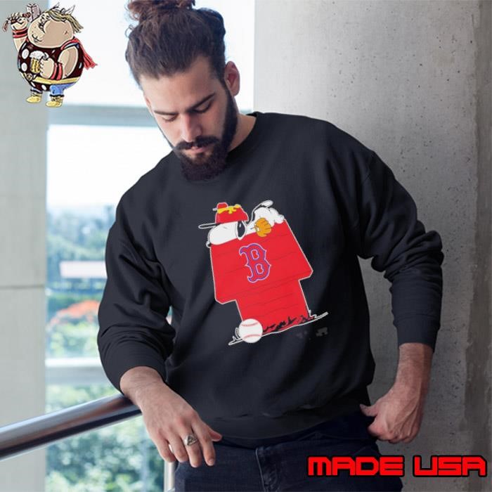 Snoopy And Woodstock Sleeping Dog House Boston Red Sox Sweatshirt