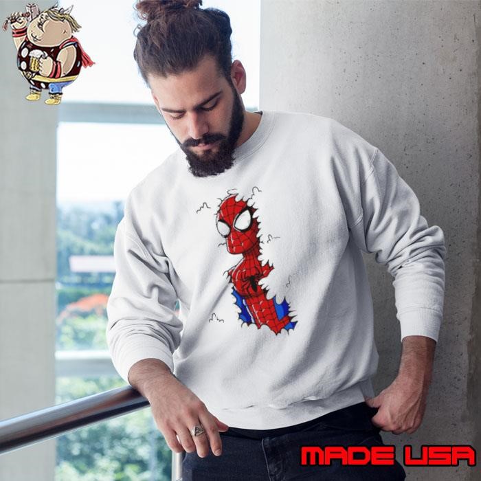 Spider Man in a Hedge cartoon Sweatshirt