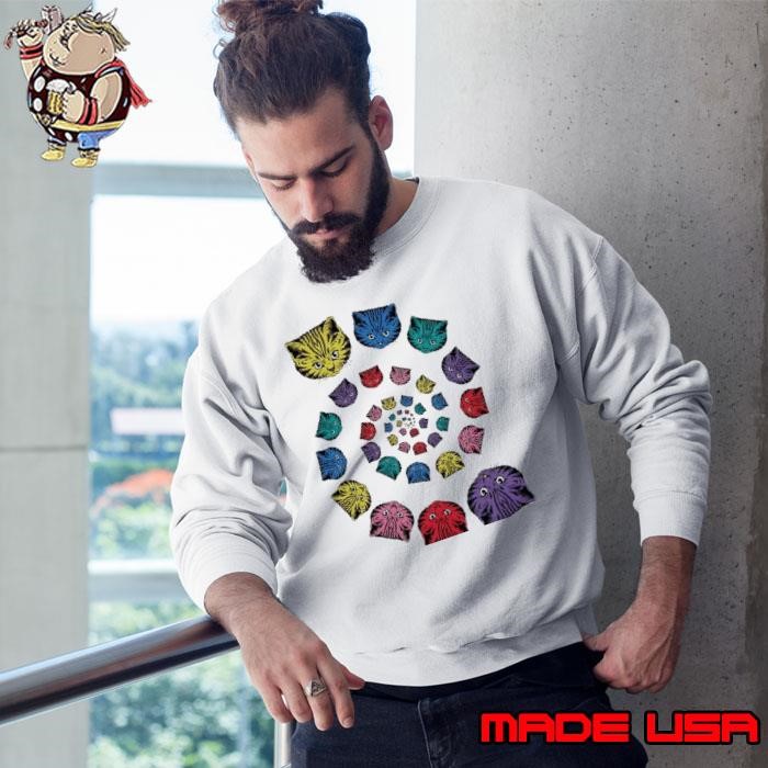 Spiral Cat rainbow Sweatshirt