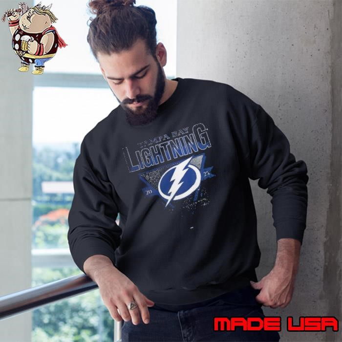 Tampa Bay Lightning Fanatics Heather Charcoal 2025 Stanley Cup Playoffs Crossbar Tri Blend Sweatshirt