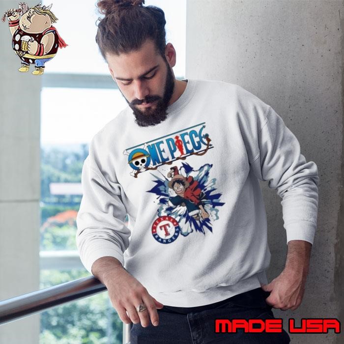 Texas Rangers One Piece Monkey D Luffy Sweatshirt
