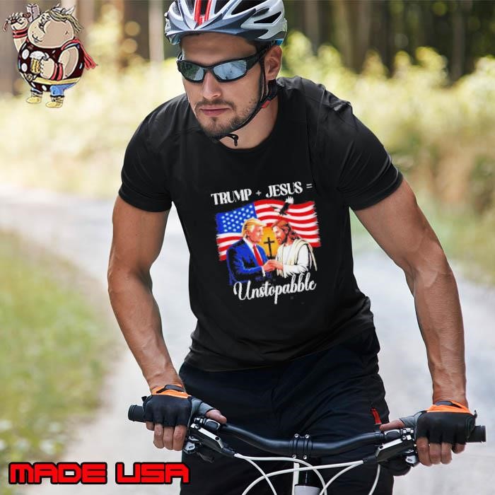 Trump And Jesus Unstoppable American Flag Unisex