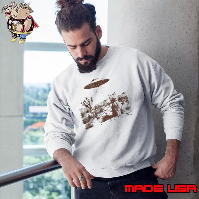 UFO cowboy cat wild west kitten Sweatshirt