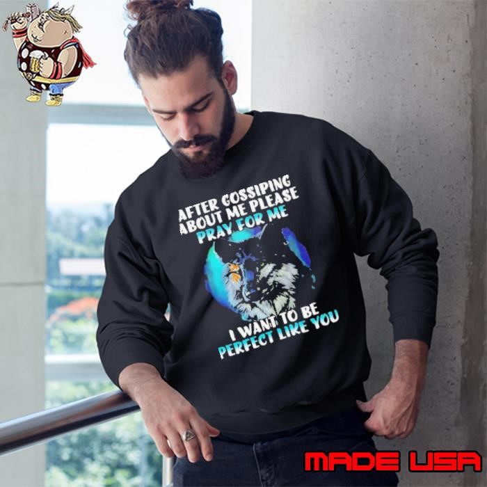 Wolf after gossiping about me please pray for me I want to be perfect like you Sweatshirt
