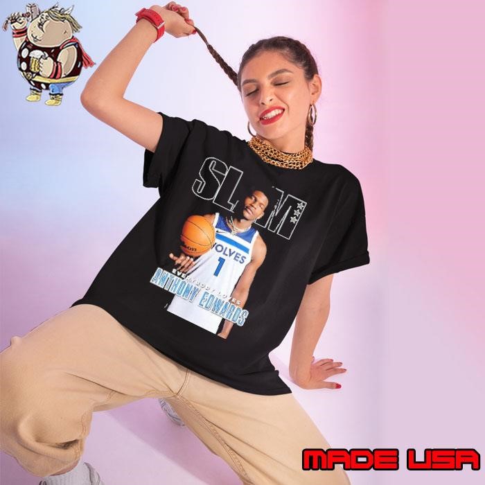 Anthony Edwards Minnesota Timberwolves SLAM cover Ladies tee