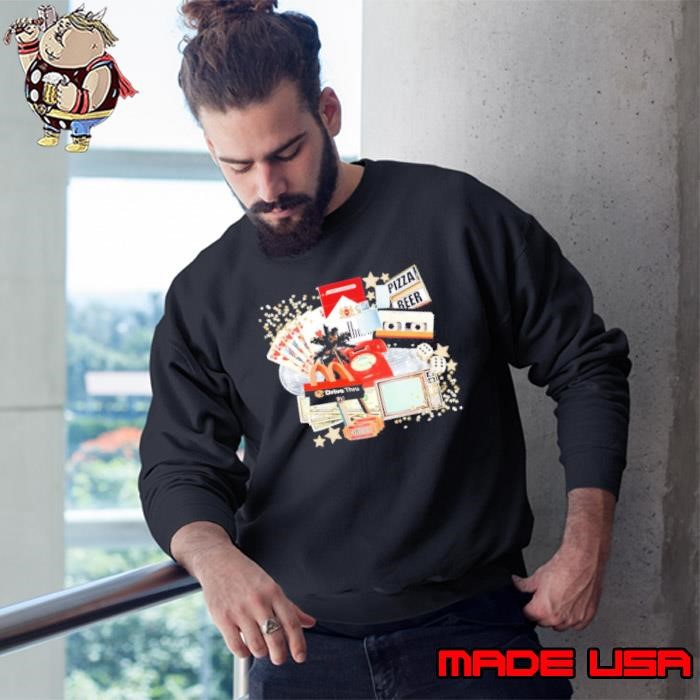 Filter cigarettes pizza beer drive thru graphic Sweatshirt