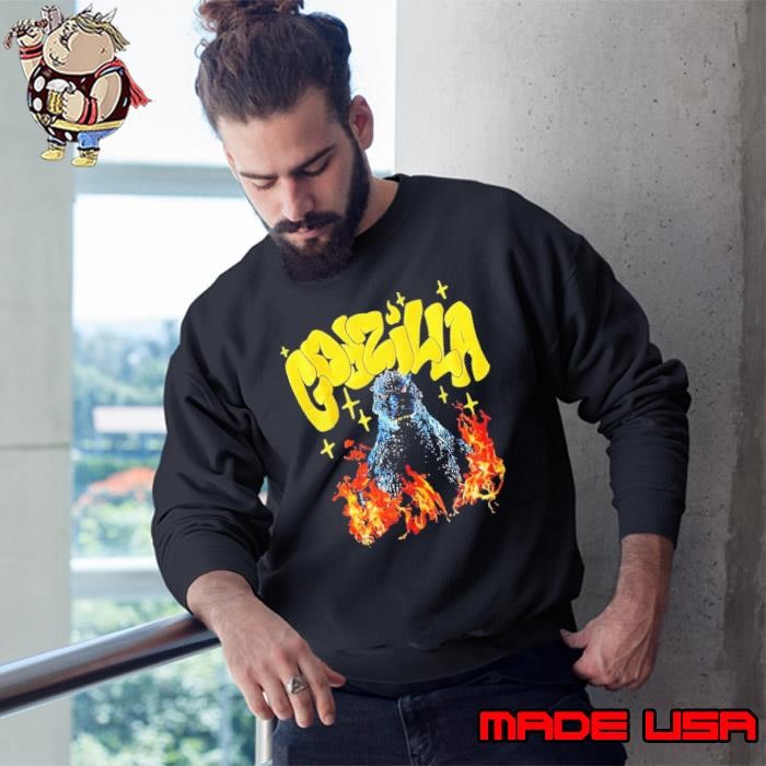 Godzilla flames puff Sweatshirt