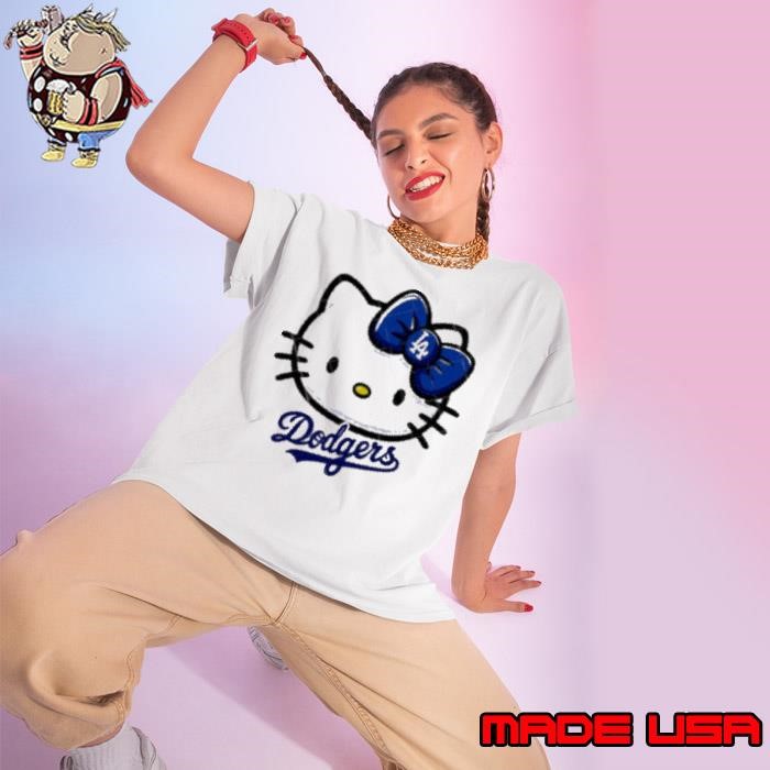 Hello Kitty Los Angeles Dodgers Hello Kitty LA MLB Ladies tee