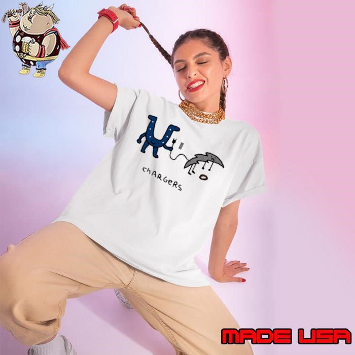 Indianapolis Colts beat Los Angeles Chargers mascot logo Ladies tee