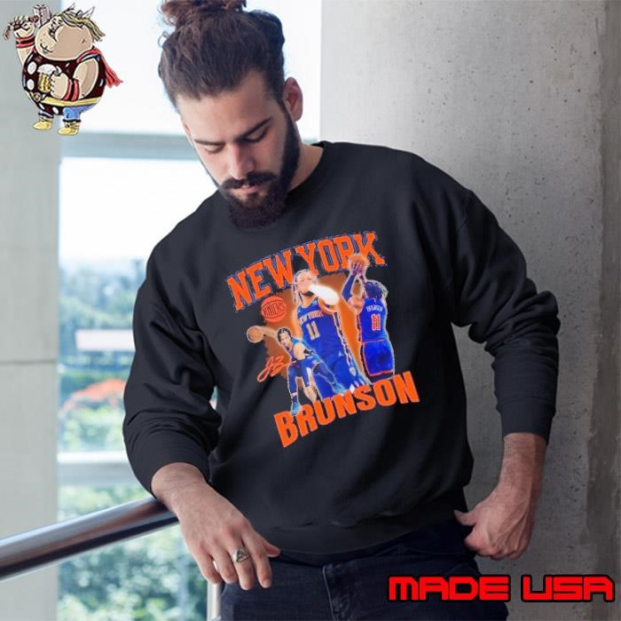 Jalen Brunson New York Knicks NBA Graphic Signature Vintage Sweatshirt