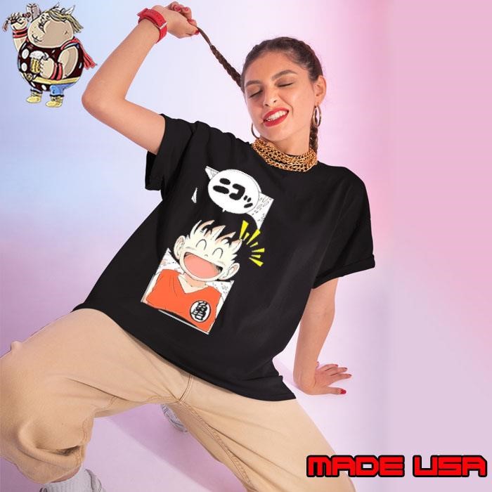 Kid Goku smile happy anime Ladies tee
