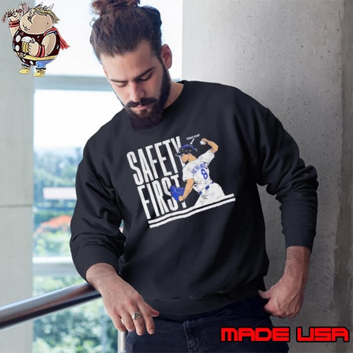 Kiké Hernandez Dodgers pitching helmet safety first Sweatshirt