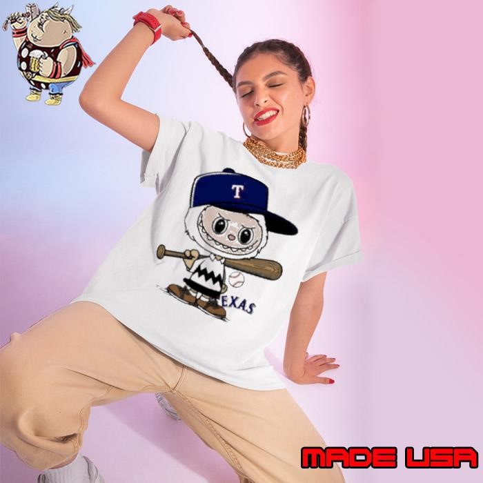 Labubu Charlie Brown Texas Rangers Ladies tee