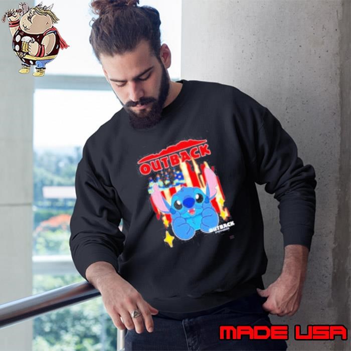 Outback Steakhouse Stitch US flag 4th of July Sweatshirt