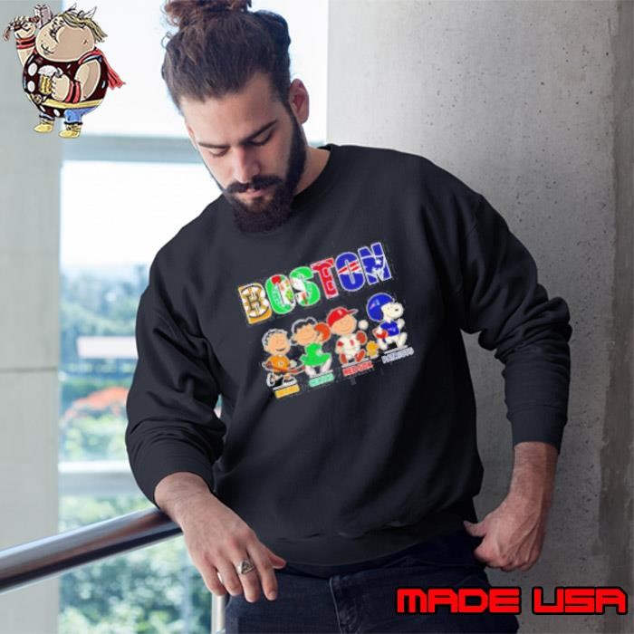 Peanuts Boston Bruins Celtics Red Sox Patriots Sweatshirt