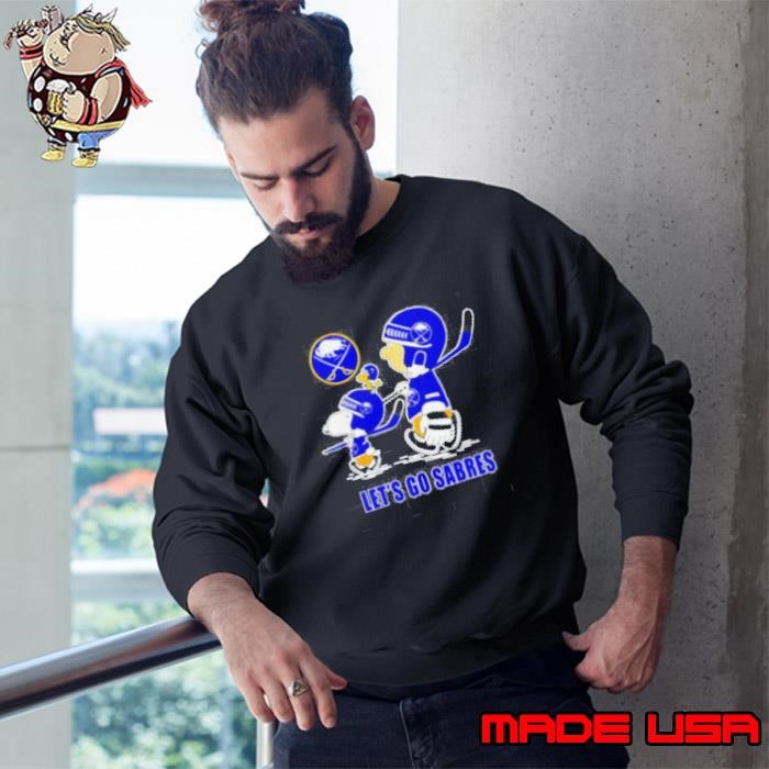 Peanuts Snoopy Charlie Brown And Woodstock Buffalo Sabres Let’s Go Sabres Sweatshirt