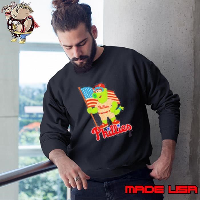 Philadelphia Phillies Phillie Phanatic mascot American flag Sweatshirt