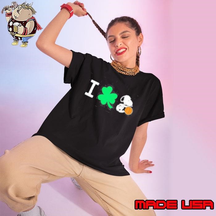 Snoopy St Patricks Day basketball Ladies tee
