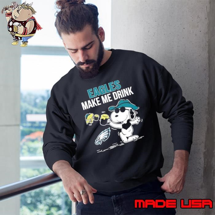 Snoopy and Woodstock Philadelphia Eagles make me drink Sweatshirt
