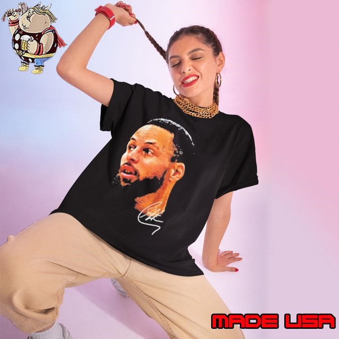 Stephen Curry NBA big face signature Ladies tee