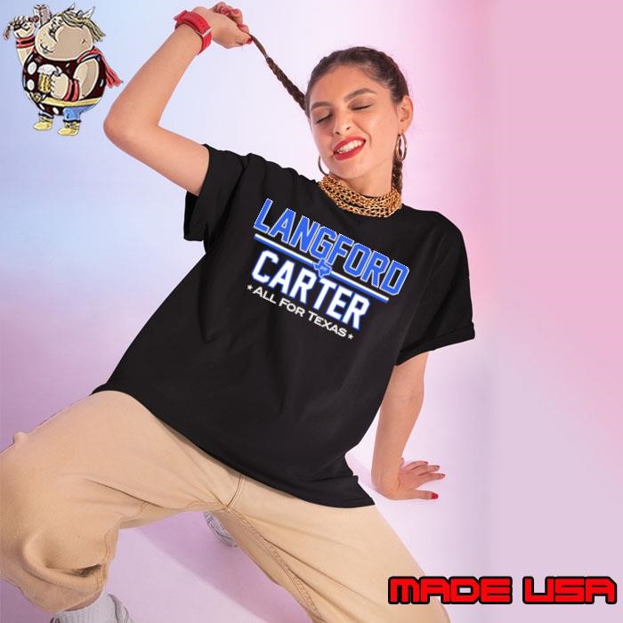 Texas Rangers Wyatt Langford Evan Carter all for Texas ’25 Ladies tee