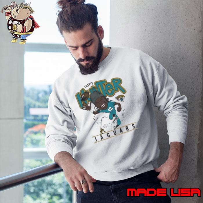 Travis Hunter Jacksonville Jaguars Homage 2025 NFL Draft Caricature Player Graphic Tri Blend Sweatshirt